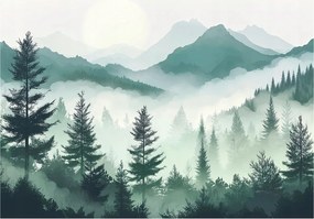 Fotótapéta Erdő Hegyek Tájkép Természet Hálószoba Nappali Tapéta Flizelina 250x175