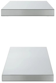 2 db ezüstszínű rozsdamentes acél fali polc 75 x 23,5 x 3 cm