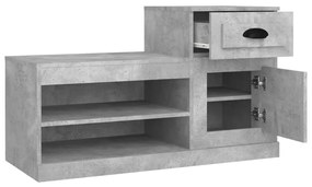 betonszürke szerelt fa cipőszekrény 100 x 42 x 60 cm