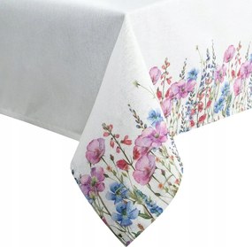 Abrosz dekoratív vízálló Ruby 110x140 Eurofirany fehér rózsaszín virágok