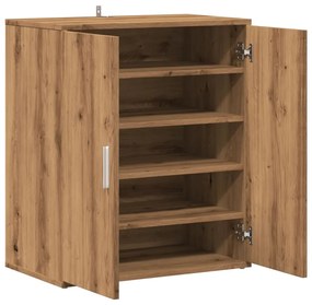 kézműves tölgy színű szerelt fa cipősszekrény 60 x 35 x 70 cm