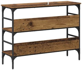 Konzolasztal polcokkal Régi fa 100 x 32 x 75 cm Faanyag