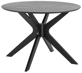 Duncan étkezőasztal, D105cm, fekete asztallap, fekete fa láb