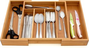 Bluegarden, bambusz fiókos evőeszköz-rendező, barna, HOM-00001