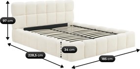 Franciaágy Krém Boucle szövet kárpittal. 160x200 MURCJA