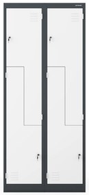 „L” típusú fémszekrény JULIA, 800 x 1850 x 450 mm, antracit-fehér