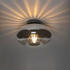 Art Deco mennyezeti lámpa fekete füstüveggel - Ayesha