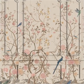 Flizelin tapéta Divatos 3D fali ragasztó Madarak és virágok 250x250 Ragasztó