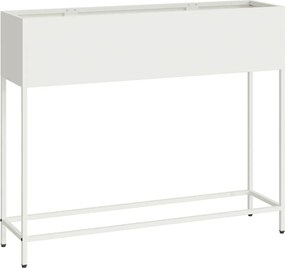 vidaXL Magas Kerti Cserép Fehér 100 x 26 x 82 cm Acél