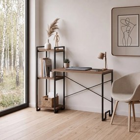 Velora íróasztal, atlanti fenyő-fekete, 125 cm