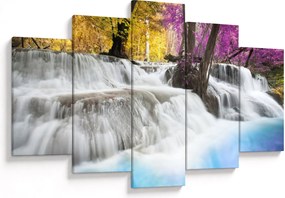 Egy kép Erawan vízeséséről az erdőben (150x105 cm)
