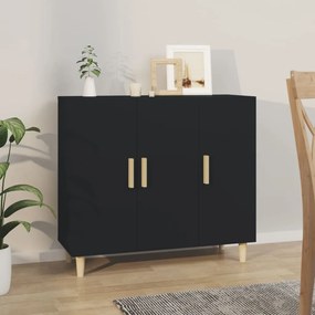 fekete szerelt fa tálalószekrény 90 x 34 x 80 cm
