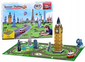 DIY - 3D Big Ben puzzle szőnyeggel és játékautóval