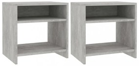 2 db betonszürke szerelt fa éjjeliszekrény 40 x 30 x 40 cm