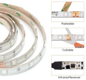 Aigostar - LED RGB fényerőszabályozható szalag 5m LED/24W/12/230V IP65 + távirányító