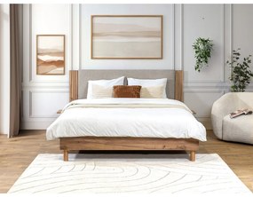 Világosszürke franciaágy ágyráccsal 140x190 cm Lior – Bobochic Paris