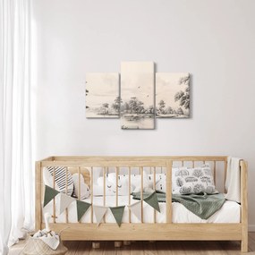 Kép - Vintage tájkép rajz (90x60 cm)
