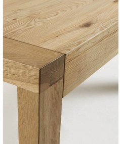 Bővíthető étkezőasztal hosszabbító asztallappal tölgyfa dekorral 100x200 cm Briva – Kave Home