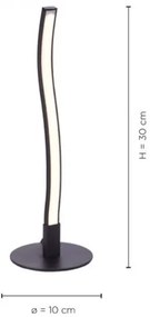 Leuchten Direkt 15128-18 - LED Asztali lámpa WAWE LED/3W/230V fekete