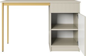 Nicole íróasztal 120 cm, egyajtós, fiókos - kasmír / arany lábak