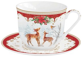 Karácsonyi porcelán reggeliző csésze Christmas Melody