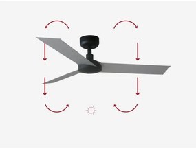 FARO 34285 - Mennyezeti lámpa CRUISER S fekete átm. 106 cm + távirányítás