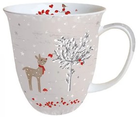 Karácsonyi szarvasos porcelánbögre Sniffing Deer 400ml