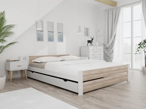 IKAROS DOUBLE ágy 120 x 200 cm, fehér/sonoma tölgy Ágyrács: Ágyrács nélkül, Matrac: Coco Maxi 19 cm matrac