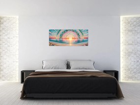Kép – Naplemente mozaik (120x50 cm)