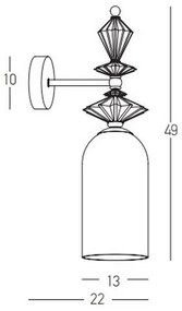 Zambelis 22080 - Fali lámpa 1xE27/40W/230V