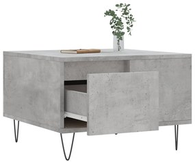 Betonszürke szerelt fa dohányzóasztal 55x55x36,5 cm