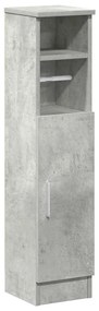 betonszürke fürdőszobaszekrény tekercstartóval 20,5x22x90 cm