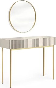 Nicole fésülködőasztal arany tükörrel 60 cm - kasmír / arany lábak