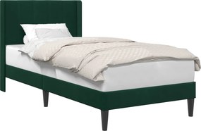 vidaXL Ágykeret fejtámlával Sötétzöld 80 x 200 cm Bársony