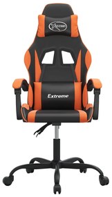 vidaXL fekete és narancssárga műbőr forgó játékszék