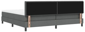 Boxspring Ágy Mattal Sötétszürke 200x200 cm Szövet