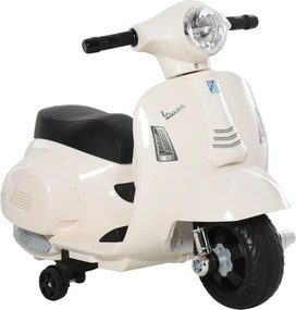 HOMCOM Elektromos gyerekmotor vespa, LED fénnyel, hanggal, 18-36 hónapos korú, fehér