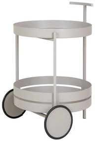 Beja zsúrkocsi, acél, szürke, 2 polc 40x49,5x61 cm