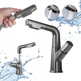 Álló csaptelep Tepe mosdóhoz Kihúzható csaptelep mosogatóhoz szürke