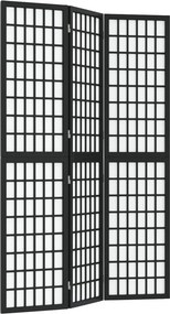 vidaXL 3 paneles fekete japán stílusú összecsukható paraván 120x170 cm