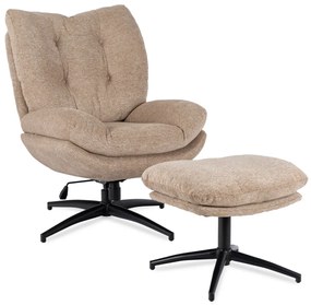 Forgó Relaxfotel Lábtartóval Bézs Színben. FREMONT