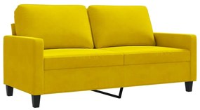 vidaXL kétszemélyes sárga bársony kanapé 140 cm