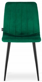 LAVA zöld bársony szék fekete lábakkal