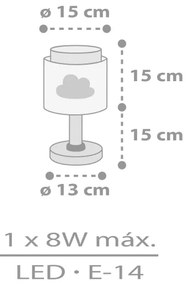 Dalber 76011E - Gyereklámpa BABY DREAMS 1xE14/8W/230V szürke