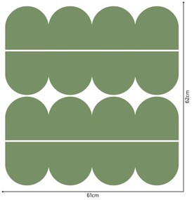 PIPPER. Textil öntapadó tapéta - Mini Ív - Zöld szín Szín: Sápadt