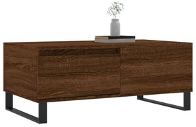 Barna tölgyszínű szerelt fa dohányzóasztal 90x50x36,5 cm