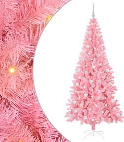 vidaXL Karácsonyfa 300 LED-del állvánnyal Rózsaszín 210 cm PVC