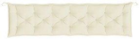 2 db krémfehér oxford szövet kerti padpárna 200 x 50 x 7 cm