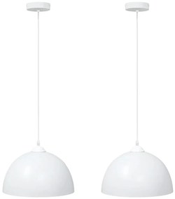 függőlámpák 2 db Állítható magasságú E27 fehér Ø 30 cm Fém
