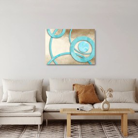 Kép - Kék körök akvarell (üvegen) (70x50 cm)